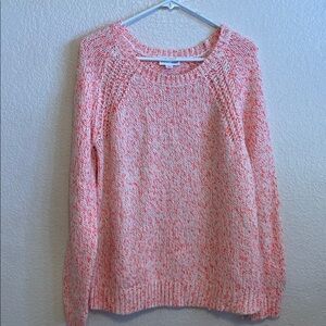 St. John's Bay Coral and White Knit Sweater